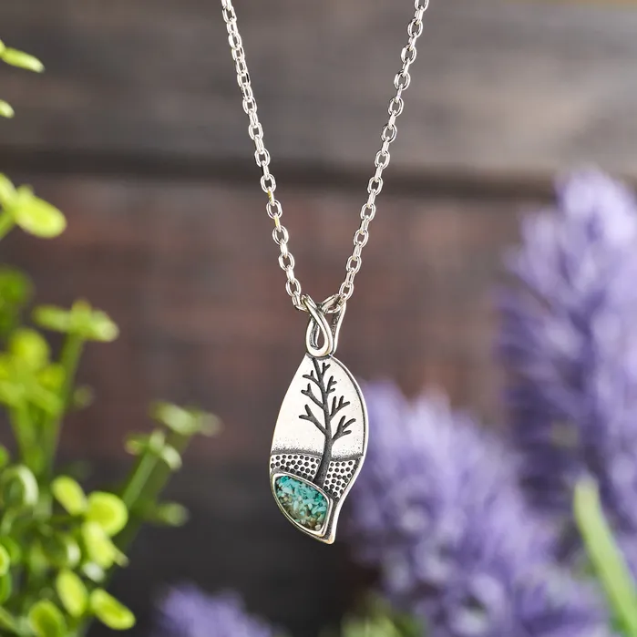 Necklaces Chadds Ford Jewelry Turquoise Leaf Tree Necklace
