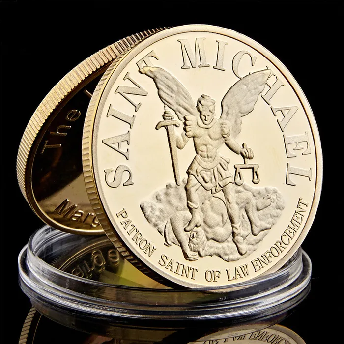 Necklaces CJDropshipping 5x St Michael Gold Coin Of Protection