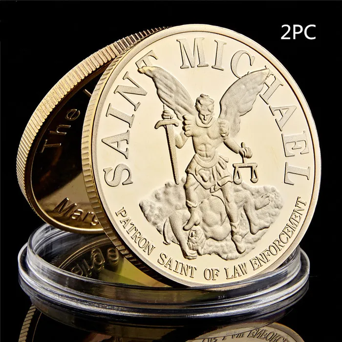 Necklaces CJDropshipping 5x St Michael Gold Coin Of Protection