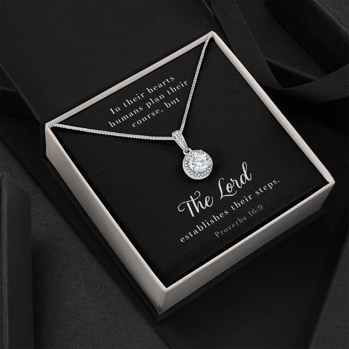 Necklaces Cushion Cut Cubic Zirconia Crystal Necklace Proverbs 169 ShineOn Fulfillment