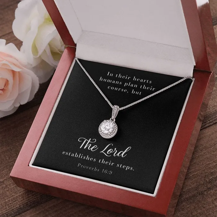 Necklaces Cushion Cut Cubic Zirconia Crystal Necklace Proverbs 169 ShineOn Fulfillment