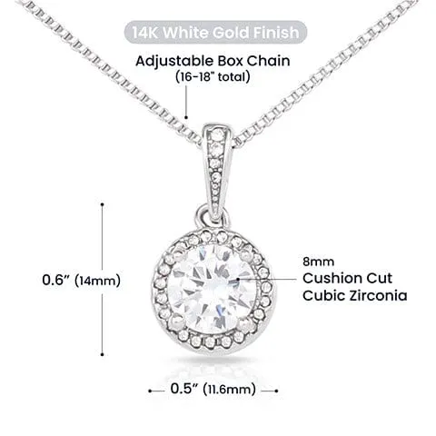 Necklaces Cushion Cut Cubic Zirconia Crystal Necklace Proverbs 169 ShineOn Fulfillment