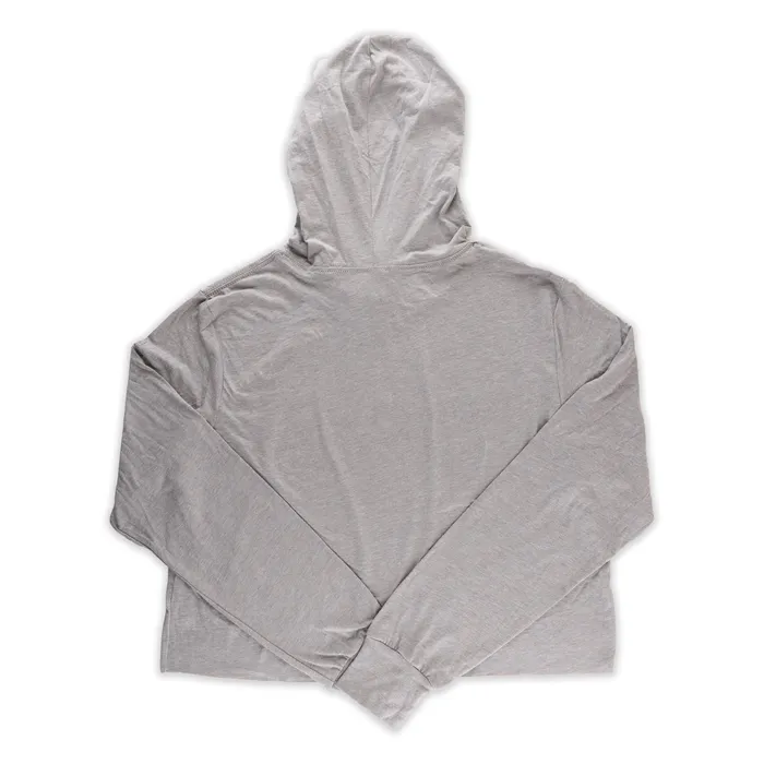 Necklaces Enjoy the Little Things Womens Cropped Long Sleeve Hoodie Gray GREATMOUNTAINWE