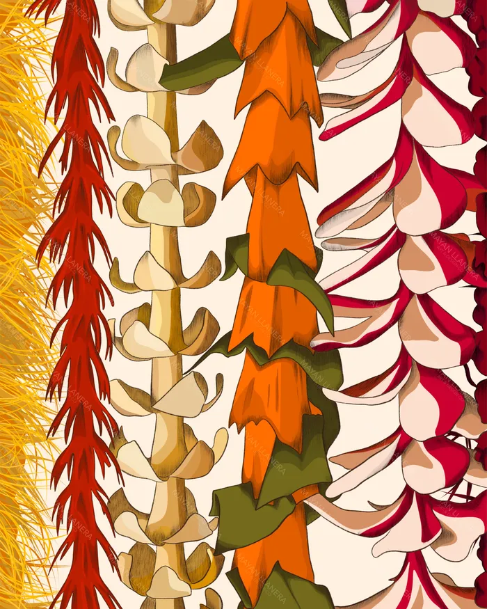Necklaces Hawaii Lei Day Matte Print by Mayan Llanera 11x14 MAYANLLANERA