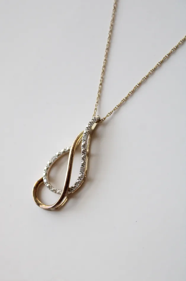 Necklaces Jubilee Thrift Teardrop Pendant Gold Tone 925 Necklace