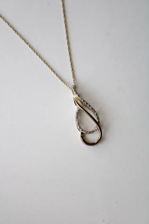 Necklaces Jubilee Thrift Teardrop Pendant Gold Tone 925 Necklace