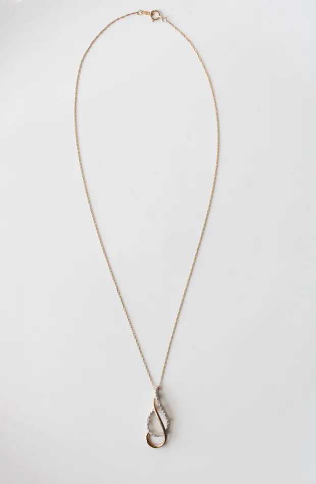 Necklaces Jubilee Thrift Teardrop Pendant Gold Tone 925 Necklace