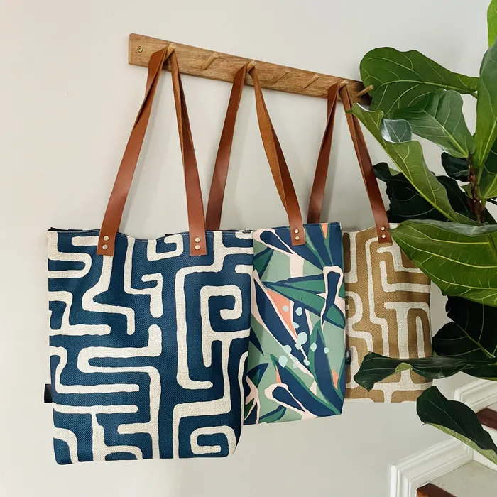 Necklaces Leather and Fabric Tote Bags HJT