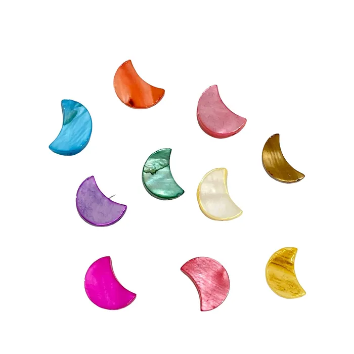 Necklaces Mother Of Pearl Colored Crescent Beads 10 Beads in a pack Peppy Beads