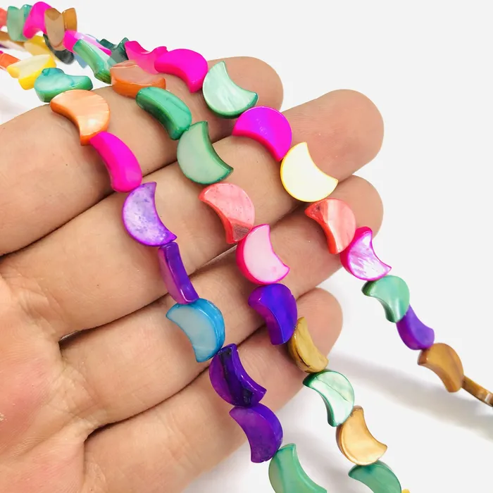Necklaces Mother Of Pearl Colored Crescent Beads 10 Beads in a pack Peppy Beads Necklaces Mother Of Pearl Colored Crescent Beads 10 Beads in a pack Peppy Beads