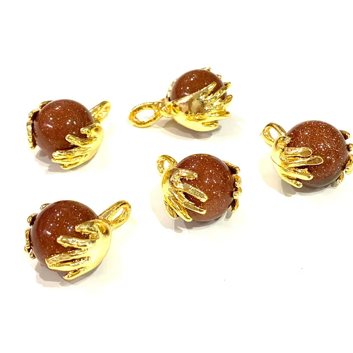 Necklaces Peppy Beads 24Kt Gold Plated Helping Hand 12mm Gold Sandstone Pendant Necklaces Peppy Beads 24Kt Gold Plated Helping Hand 12mm Gold Sandstone Pendant
