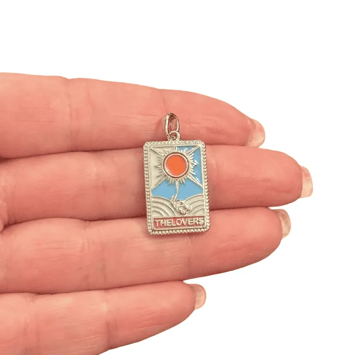 Necklaces Peppy Beads The Lovers Tarot Pendant Waterproof Stainless Steel CZ Pendant With Attached Bail Necklaces Peppy Beads The Lovers Tarot Pendant Waterproof Stainless Steel CZ Pendant With Attached Bail