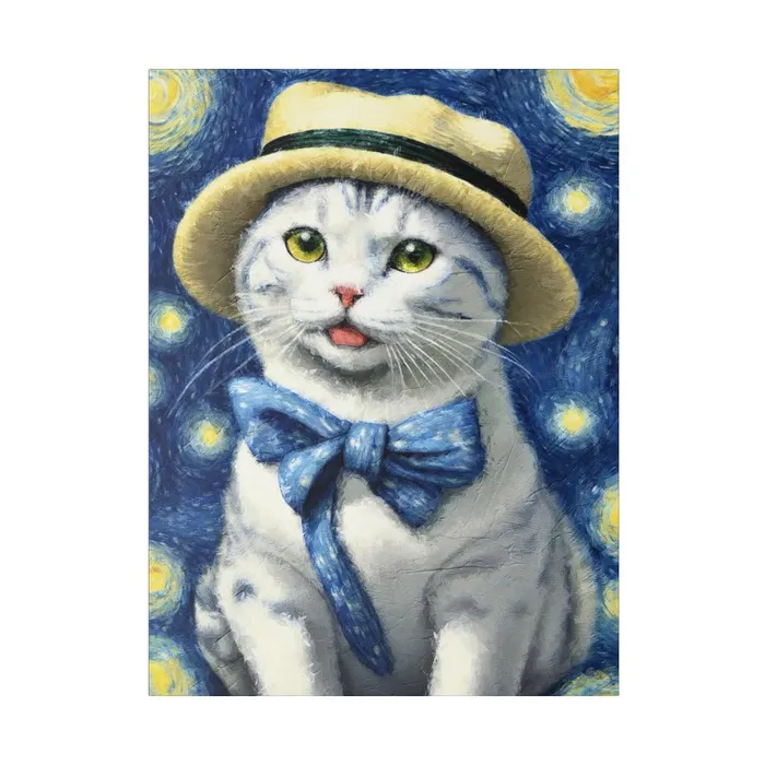 Necklaces Portraits by NC Starry Eyed Cat Matte Canvas Stretched 075