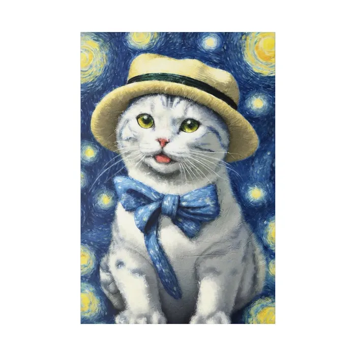 Necklaces Portraits by NC Starry Eyed Cat Matte Canvas Stretched 075
