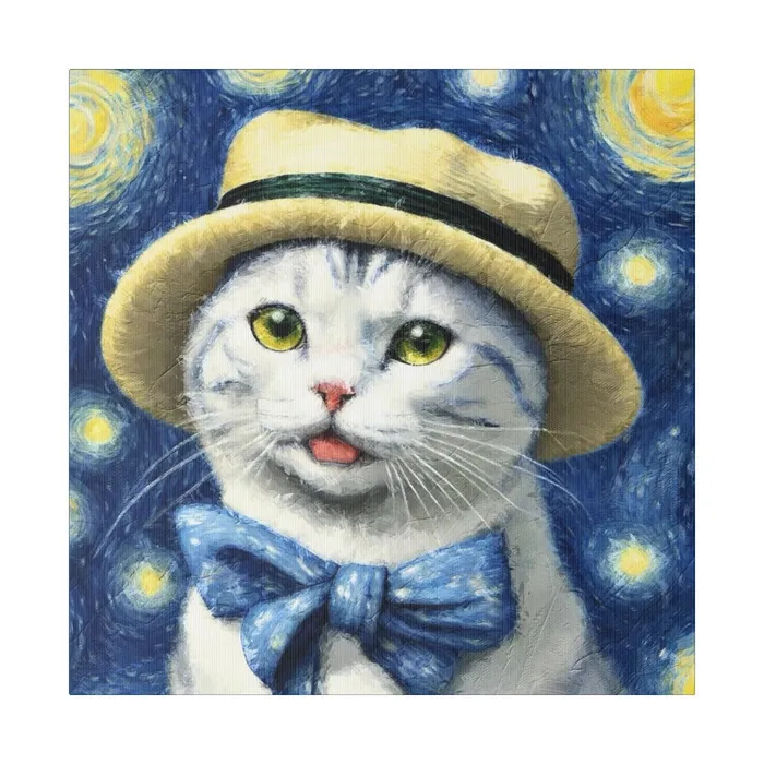 Necklaces Portraits by NC Starry Eyed Cat Matte Canvas Stretched 075