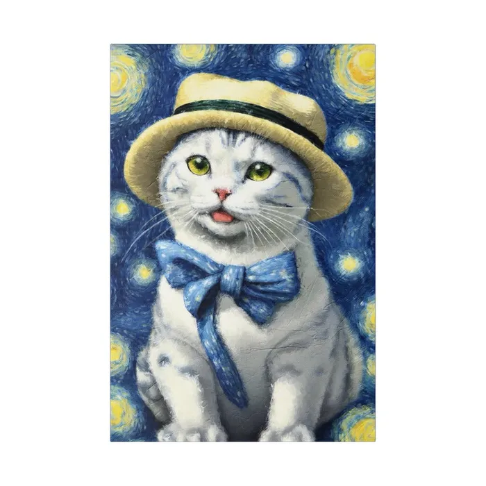Necklaces Portraits by NC Starry Eyed Cat Matte Canvas Stretched 075