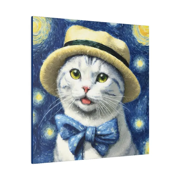 Necklaces Portraits by NC Starry Eyed Cat Matte Canvas Stretched 075