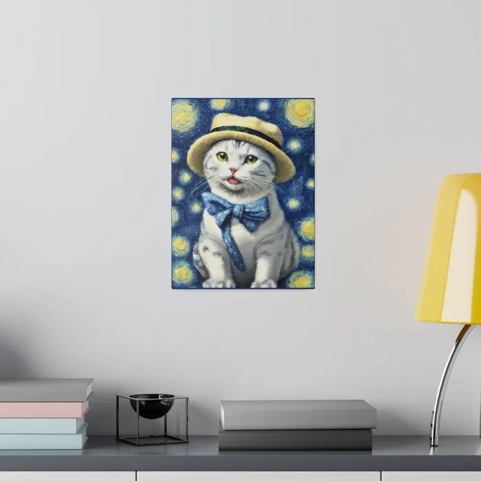 Necklaces Portraits by NC Starry Eyed Cat Matte Canvas Stretched 075