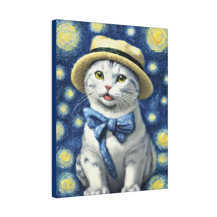 Necklaces Portraits by NC Starry Eyed Cat Matte Canvas Stretched 075