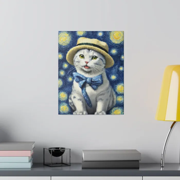Necklaces Portraits by NC Starry Eyed Cat Matte Canvas Stretched 075