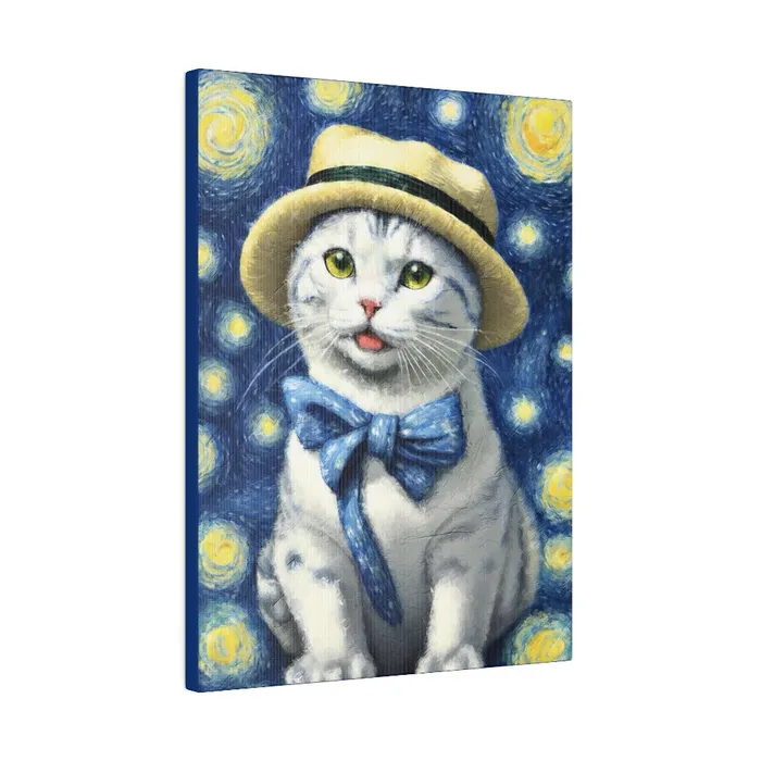 Necklaces Portraits by NC Starry Eyed Cat Matte Canvas Stretched 075