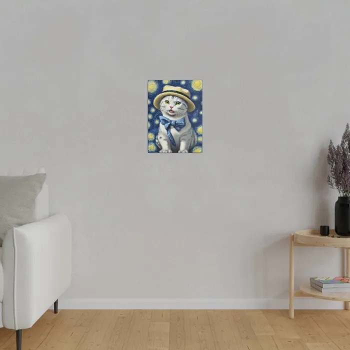 Necklaces Portraits by NC Starry Eyed Cat Matte Canvas Stretched 075