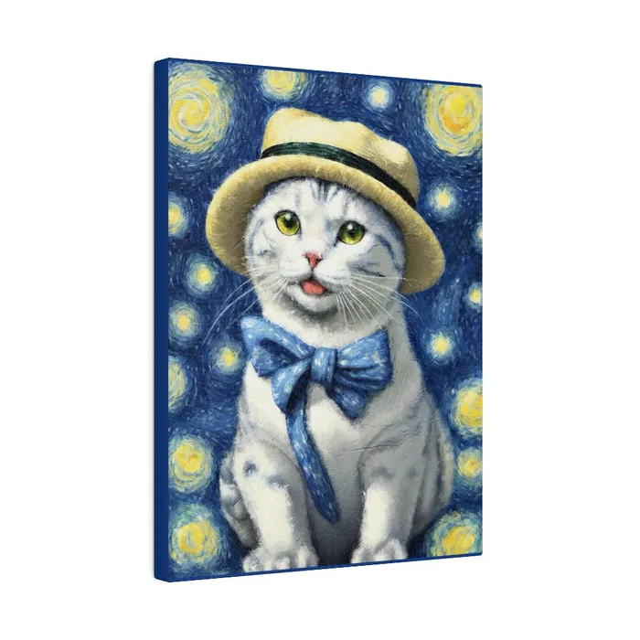 Necklaces Portraits by NC Starry Eyed Cat Matte Canvas Stretched 075