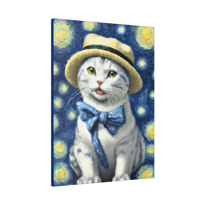Necklaces Portraits by NC Starry Eyed Cat Matte Canvas Stretched 075