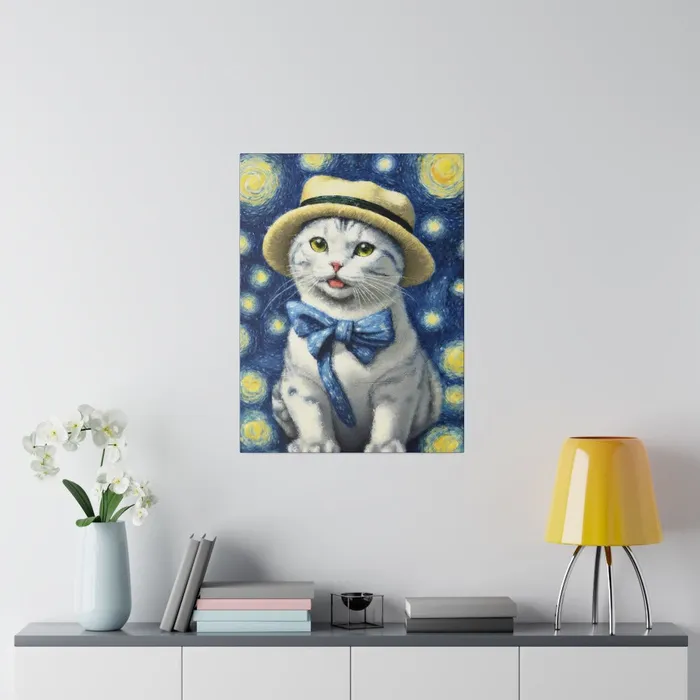 Necklaces Portraits by NC Starry Eyed Cat Matte Canvas Stretched 075