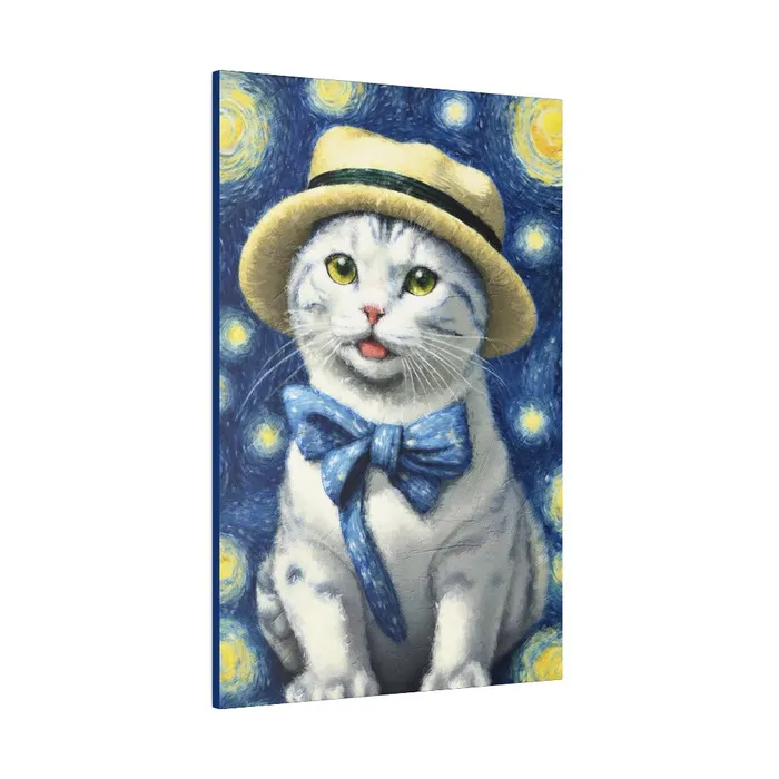 Necklaces Portraits by NC Starry Eyed Cat Matte Canvas Stretched 075