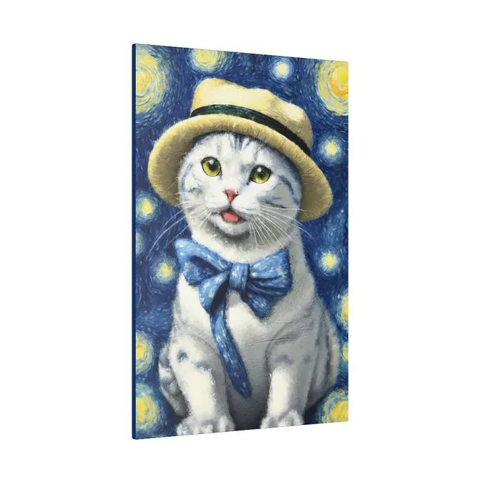 Necklaces Portraits by NC Starry Eyed Cat Matte Canvas Stretched 075