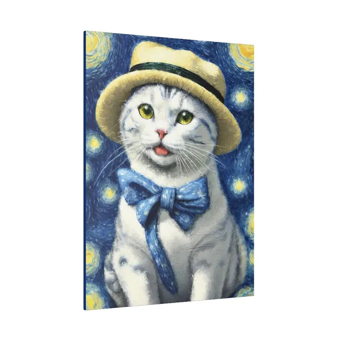 Necklaces Portraits by NC Starry Eyed Cat Matte Canvas Stretched 075