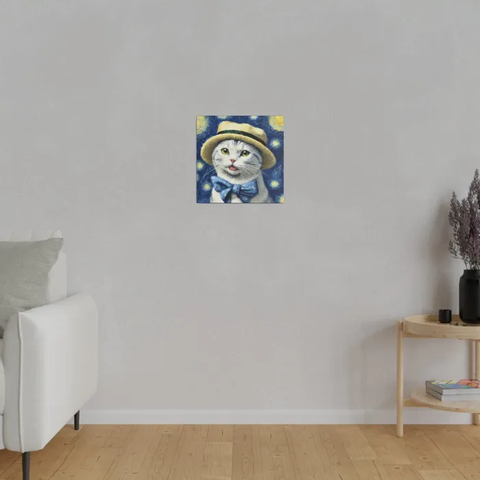 Necklaces Portraits by NC Starry Eyed Cat Matte Canvas Stretched 075