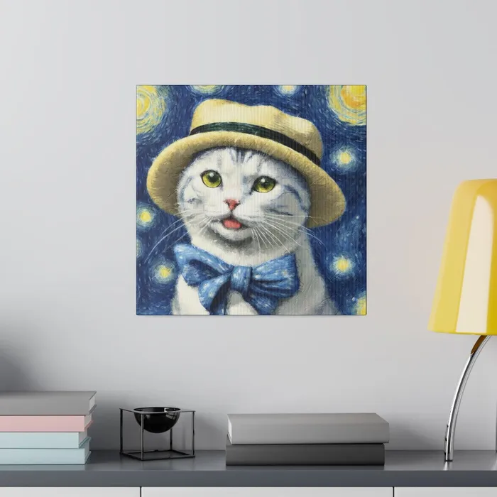 Necklaces Portraits by NC Starry Eyed Cat Matte Canvas Stretched 075