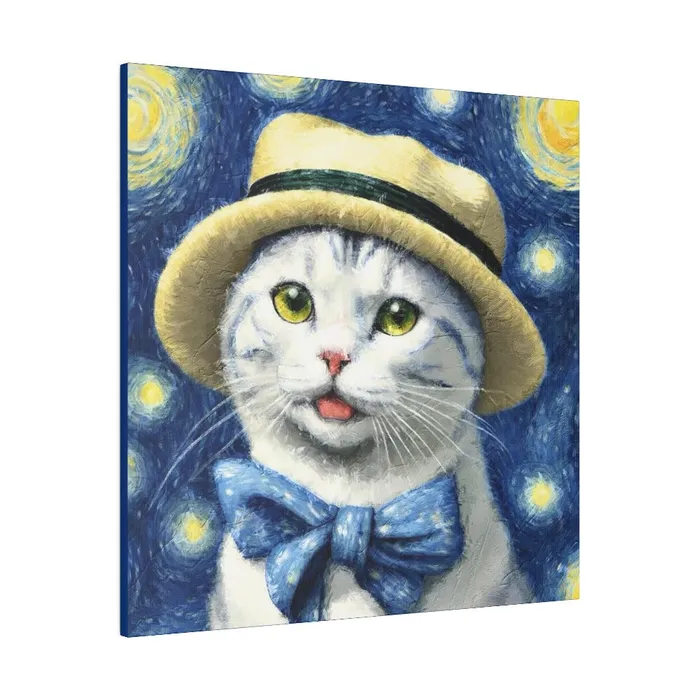 Necklaces Portraits by NC Starry Eyed Cat Matte Canvas Stretched 075