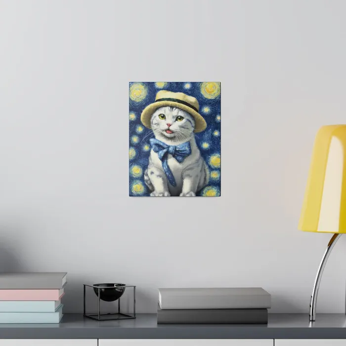Necklaces Portraits by NC Starry Eyed Cat Matte Canvas Stretched 075