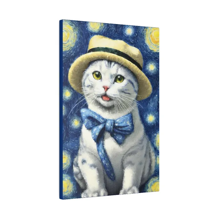 Necklaces Portraits by NC Starry Eyed Cat Matte Canvas Stretched 075