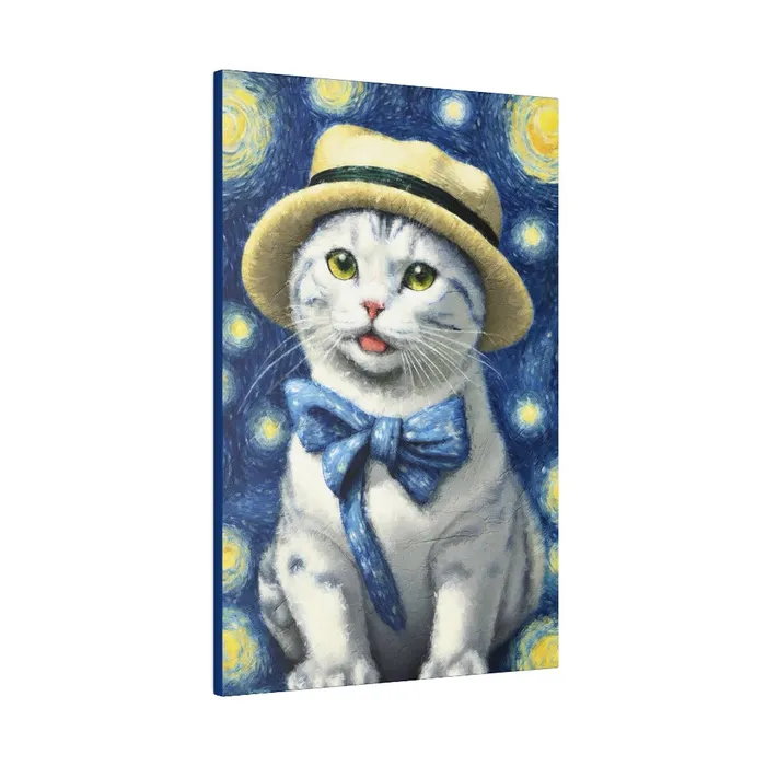 Necklaces Portraits by NC Starry Eyed Cat Matte Canvas Stretched 075