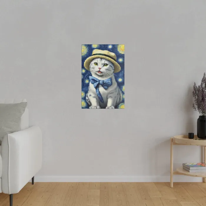 Necklaces Portraits by NC Starry Eyed Cat Matte Canvas Stretched 075