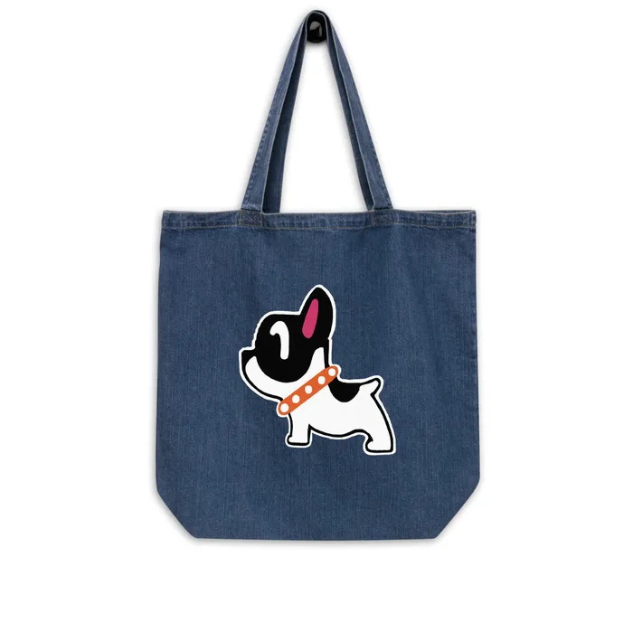 Necklaces Printful Organic denim tote bag with Puppy