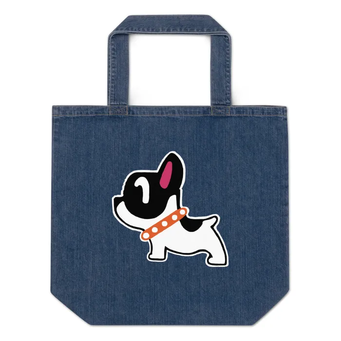 Necklaces Printful Organic denim tote bag with Puppy