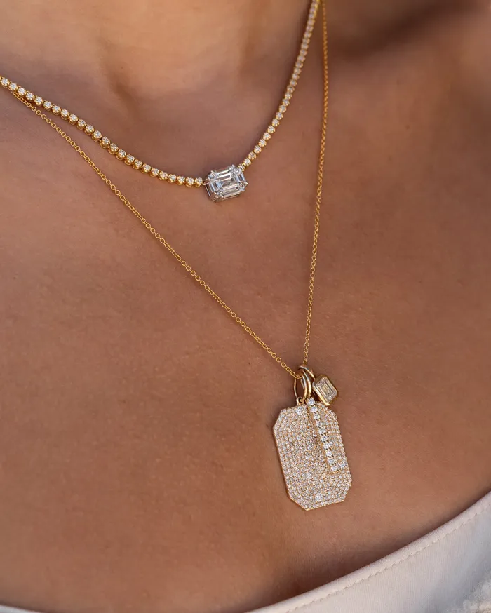 Necklaces RACHEL LYNN CHICAGO 14 Karat Yellow Gold and Diamond Single Line Pendant