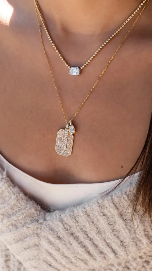 Necklaces RACHEL LYNN CHICAGO 14 Karat Yellow Gold and Diamond Single Line Pendant