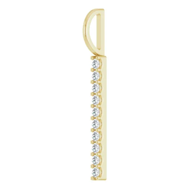 Necklaces RACHEL LYNN CHICAGO 14 Karat Yellow Gold and Diamond Single Line Pendant