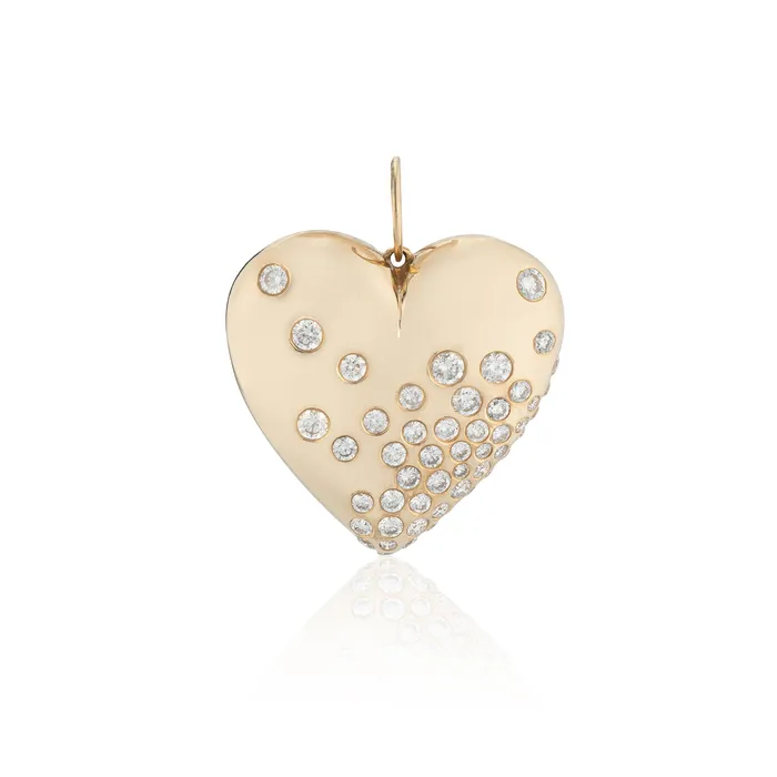 Necklaces RACHEL LYNN CHICAGO Yellow Gold Diamond Puffy Heart Pendant