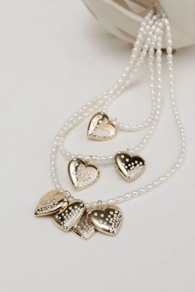 Necklaces RACHEL LYNN CHICAGO Yellow Gold Diamond Puffy Heart Pendant