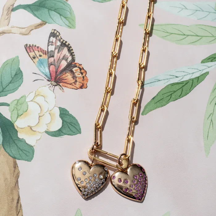 Necklaces RACHEL LYNN CHICAGO Yellow Gold Diamond Puffy Heart Pendant