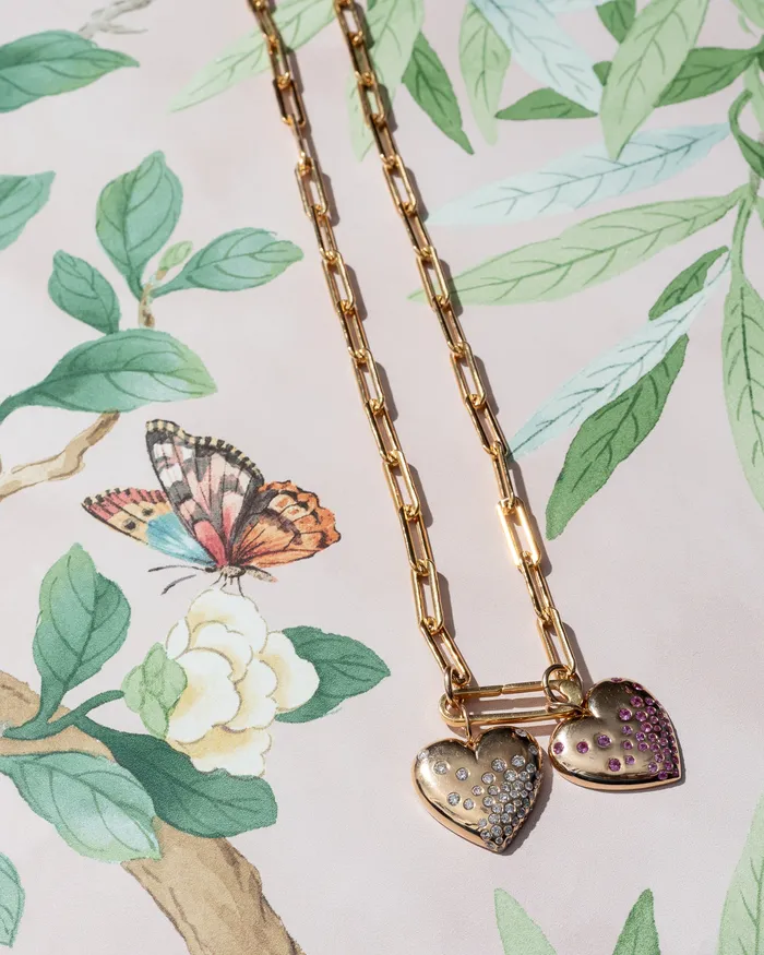Necklaces RACHEL LYNN CHICAGO Yellow Gold Diamond Puffy Heart Pendant