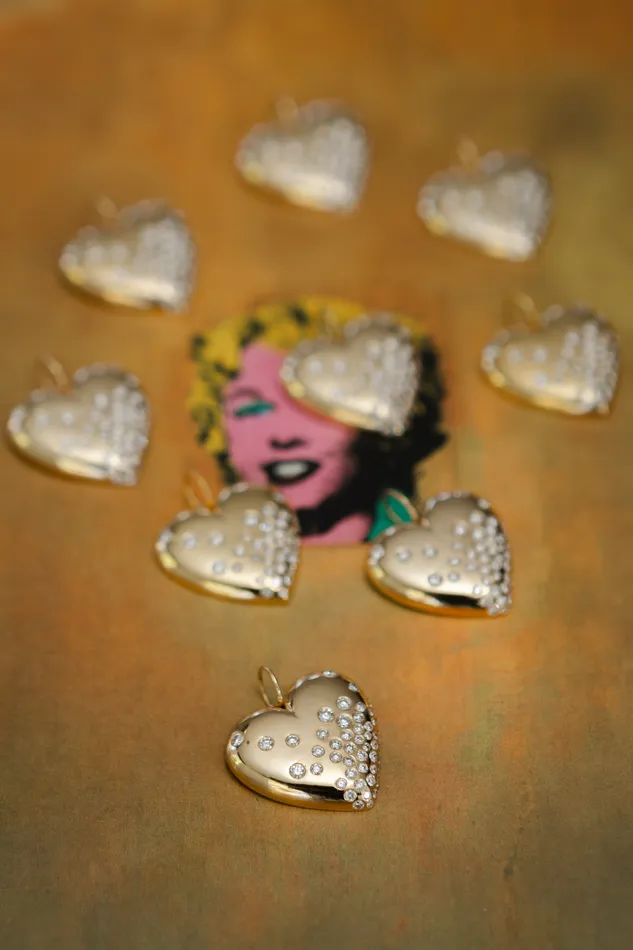 Necklaces RACHEL LYNN CHICAGO Yellow Gold Diamond Puffy Heart Pendant