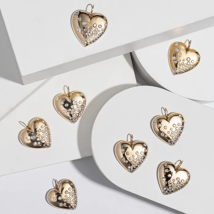 Necklaces RACHEL LYNN CHICAGO Yellow Gold Diamond Puffy Heart Pendant